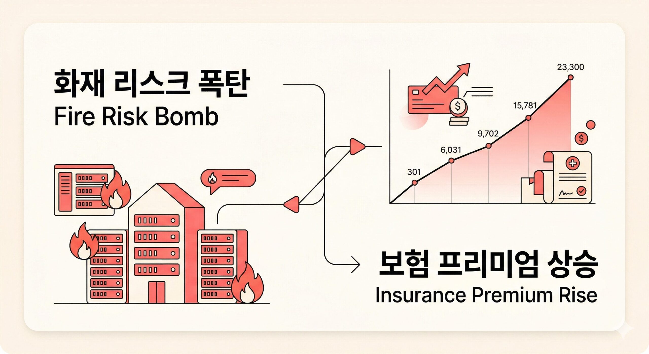 AI 데이터센터 화재 리스크 증가 및 보험 프리미엄 100억 달러 시장 성장 전망