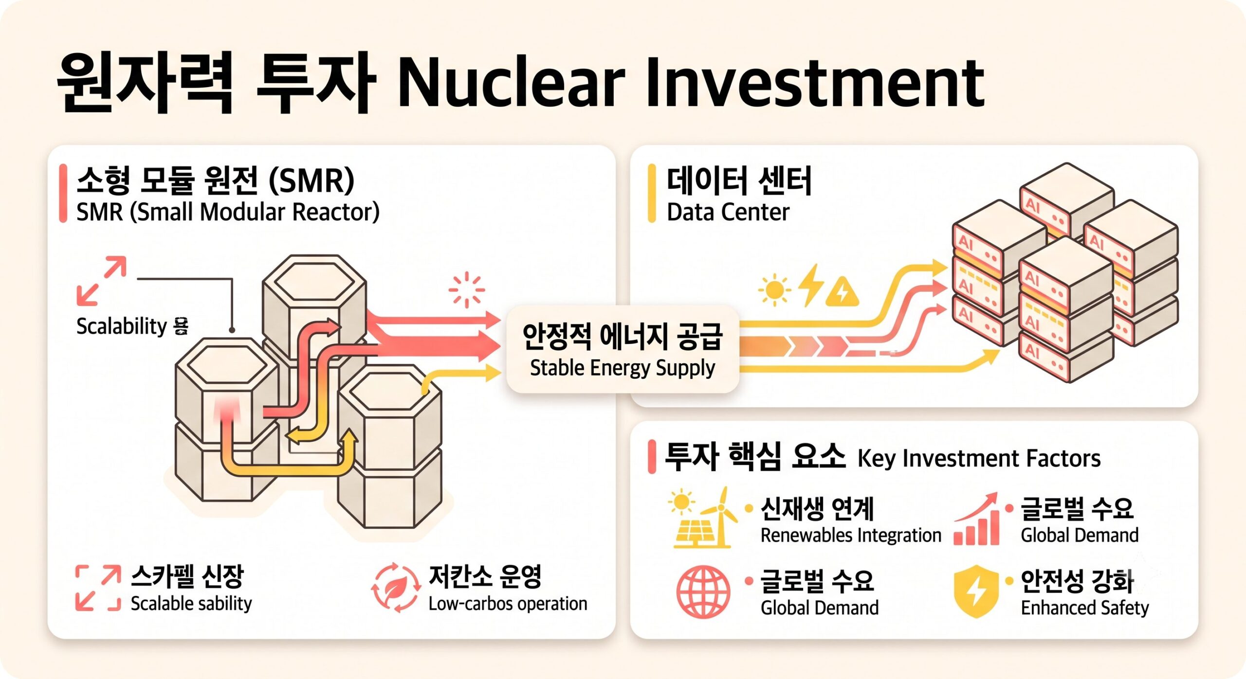 빅테크 기업들의 SMR 소형모듈원전 투자 및 전력 공급 구조